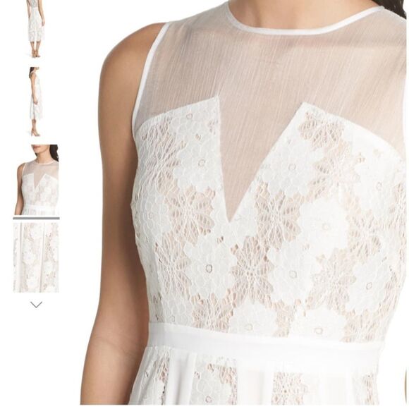 Chelsea28 White Embroidered Lace Midi Dress New Without Tag Size Medium - Picture 4 of 13